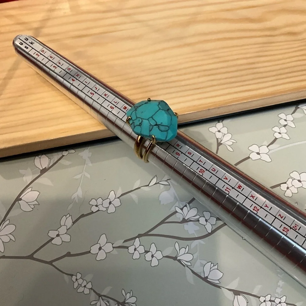 ❄️ Plunder | Turquoise Stone Gold Ring Size 8